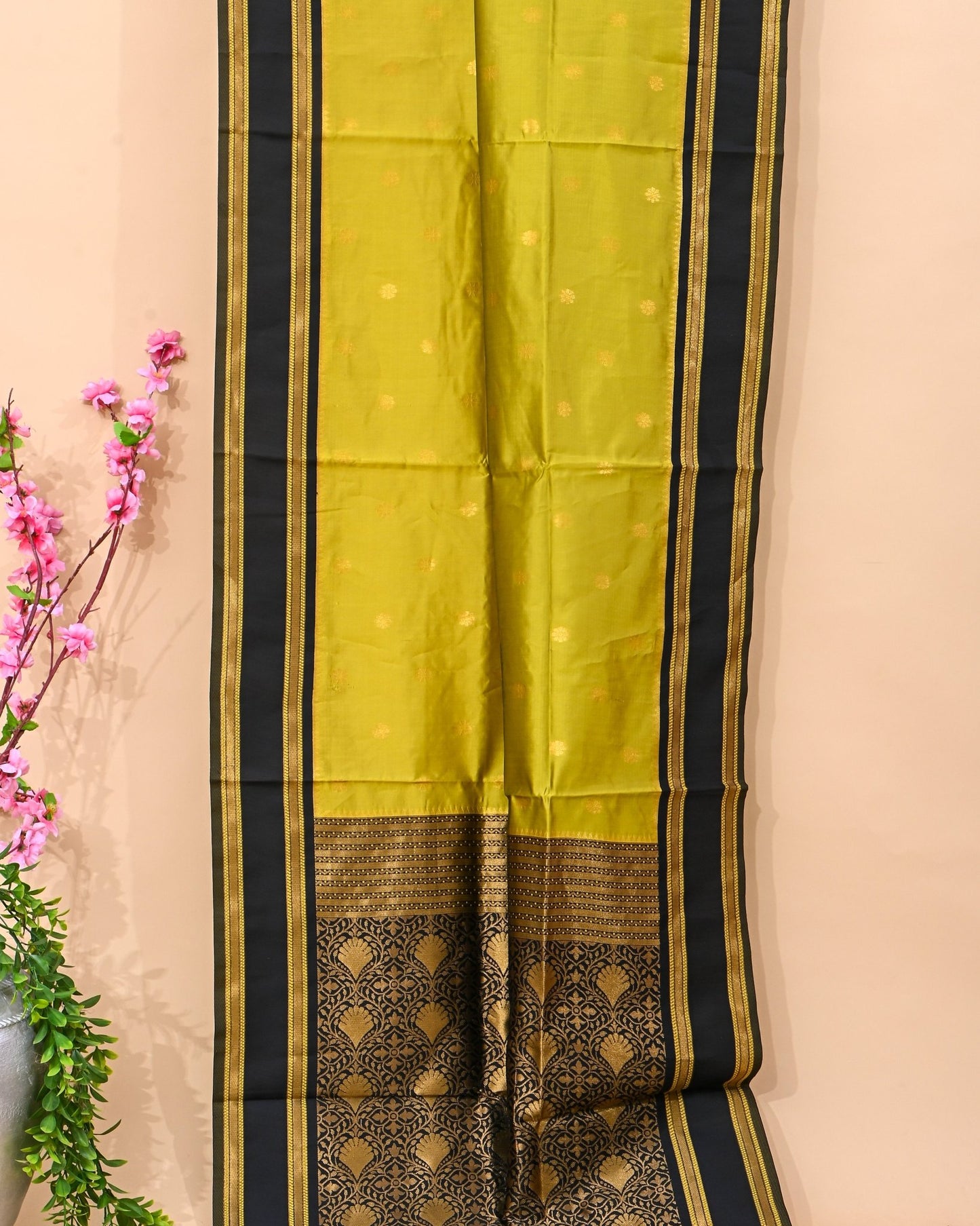 Green Silk Banarsi Saree - Shop Vastram