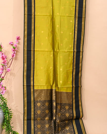 Green Silk Banarsi Saree - Shop Vastram
