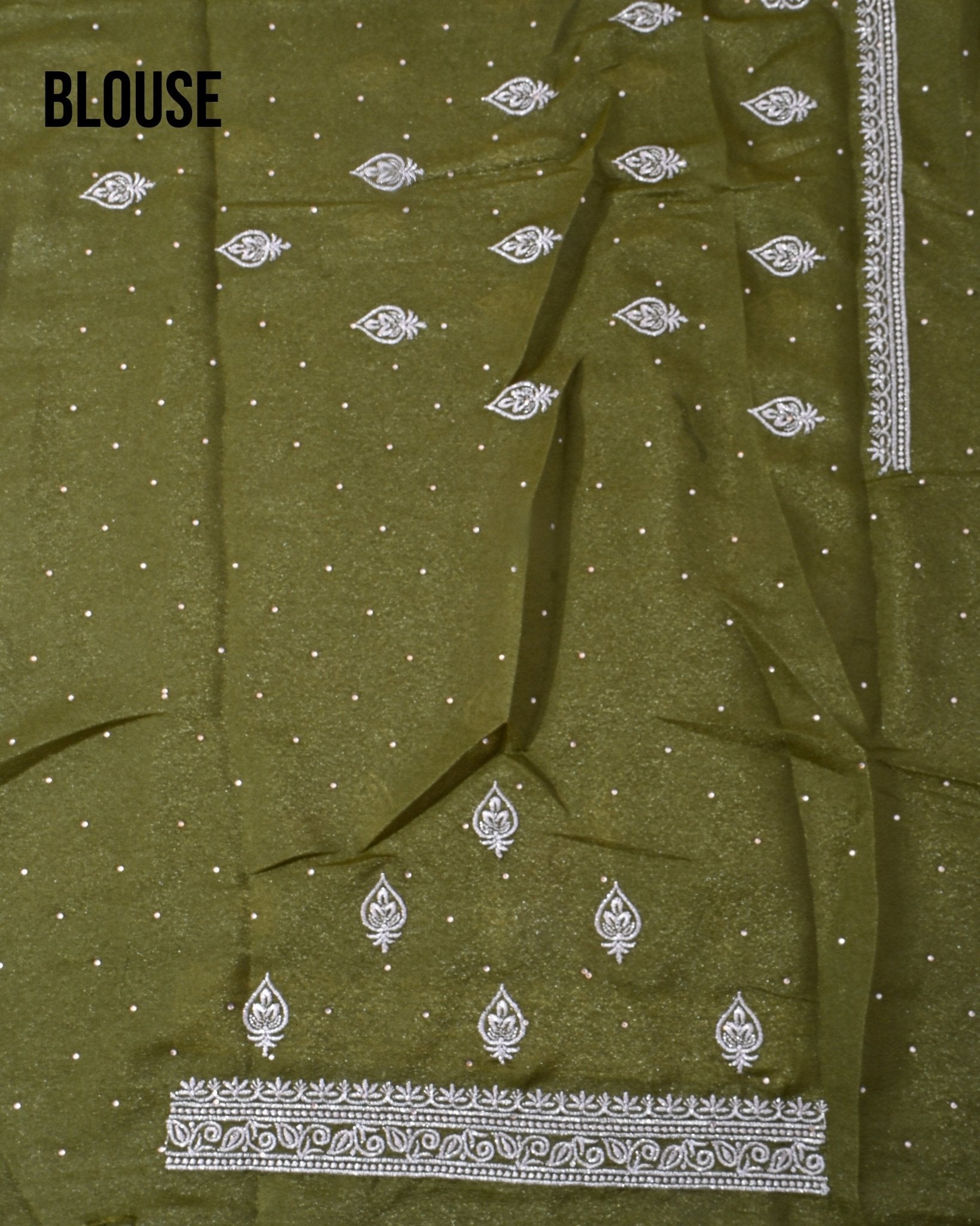 Green Silk Embroidery Saree - Shop Vastram