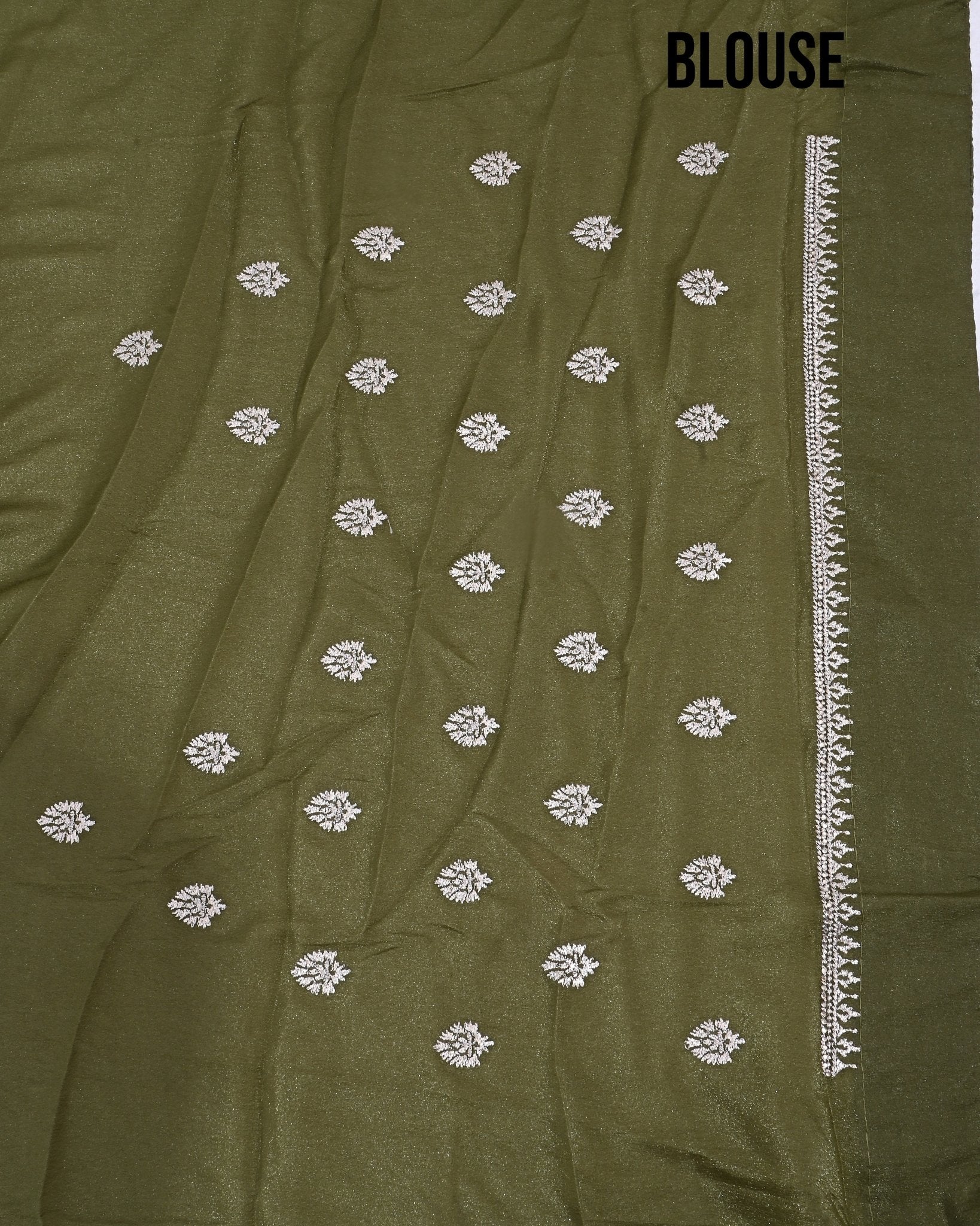 Green Silk Embroidery Saree - Shop Vastram