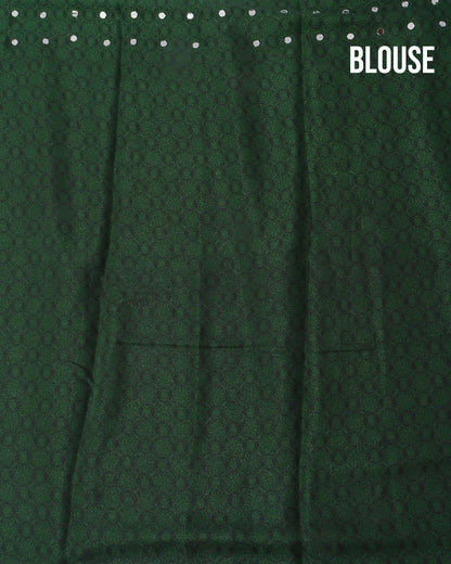 Green Silk Printed Saree - Shop Vastram
