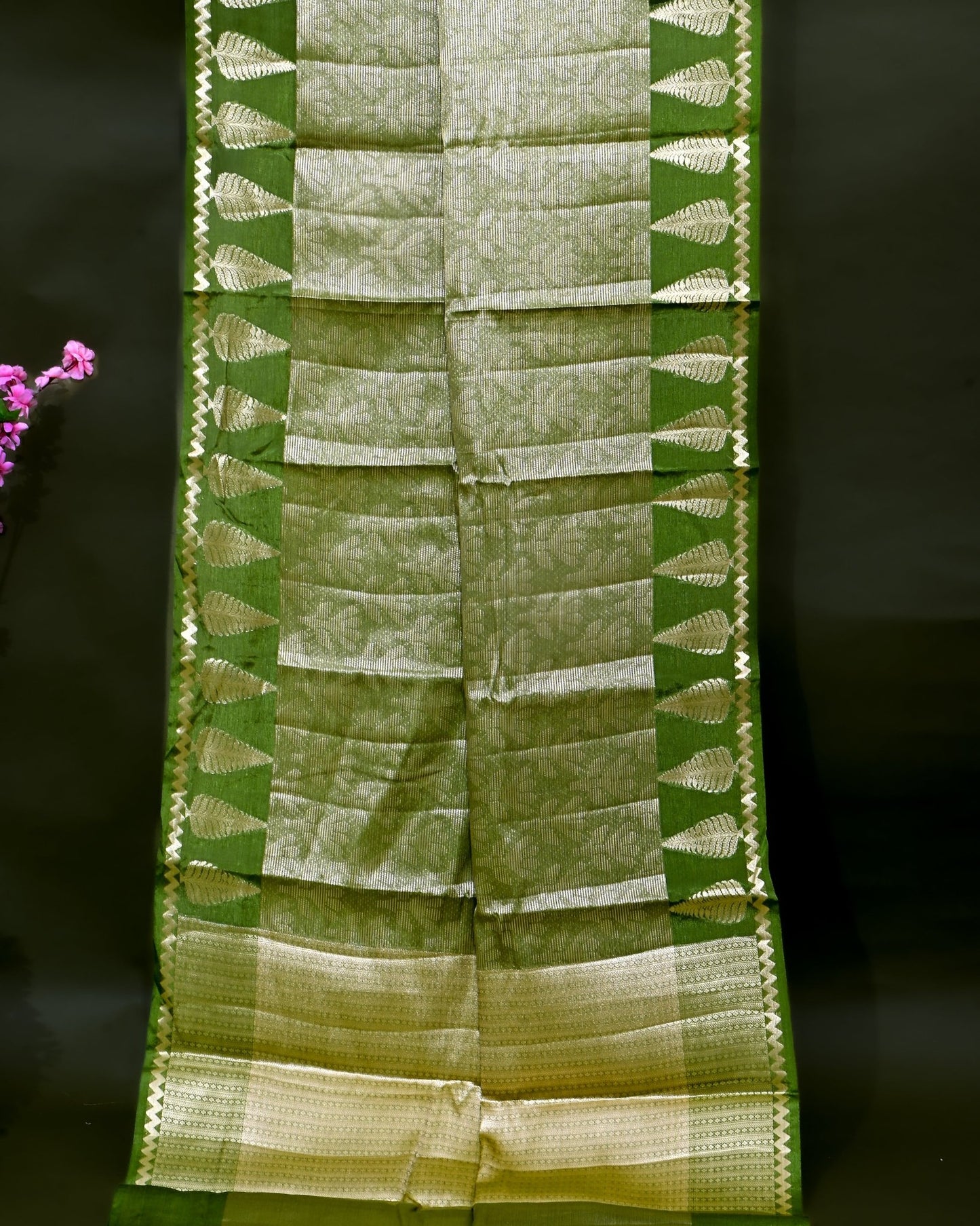 Green Tissue Banarasi Saree - Shop Vastram