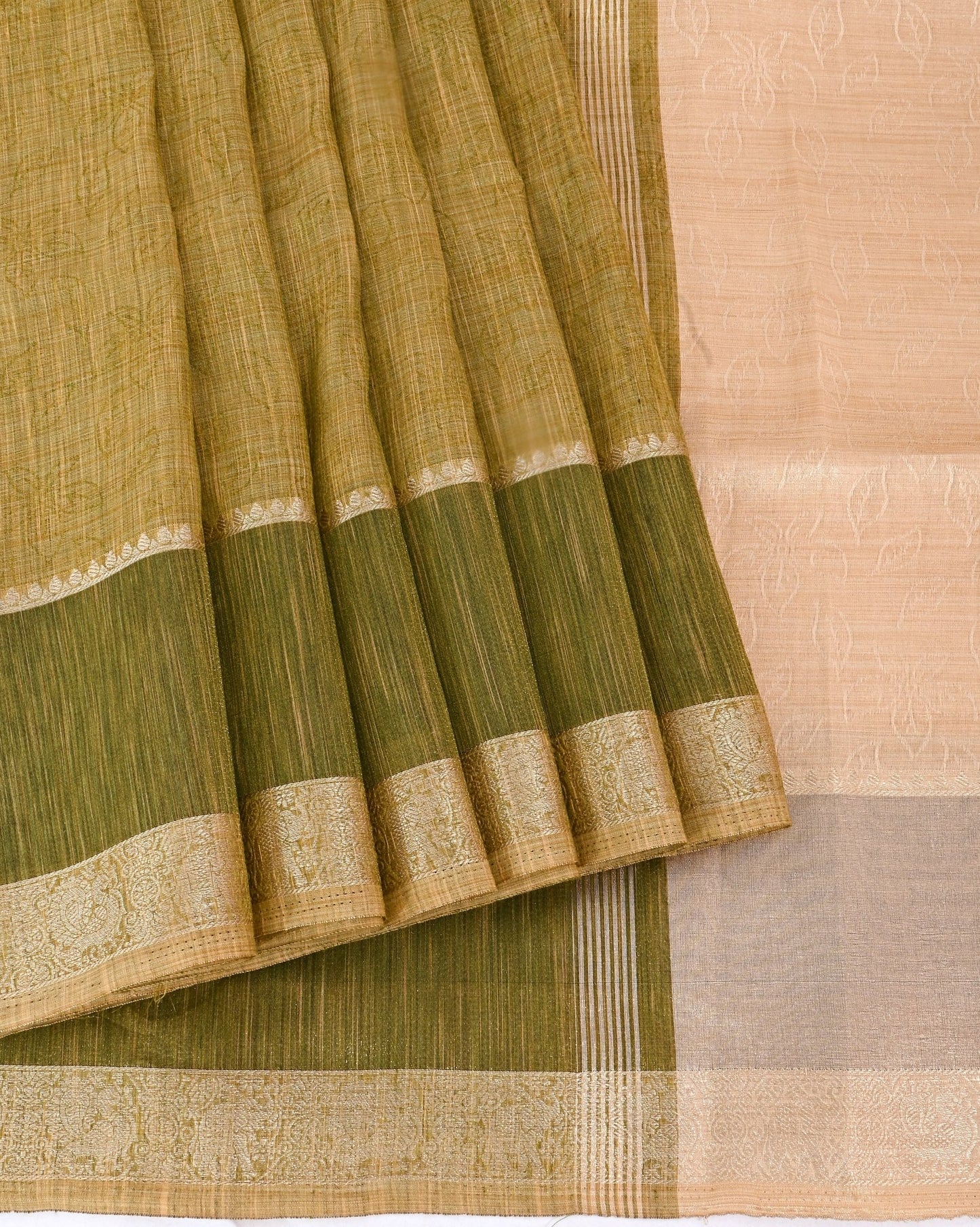 Green Tissue Banarsi Saree - Shop Vastram