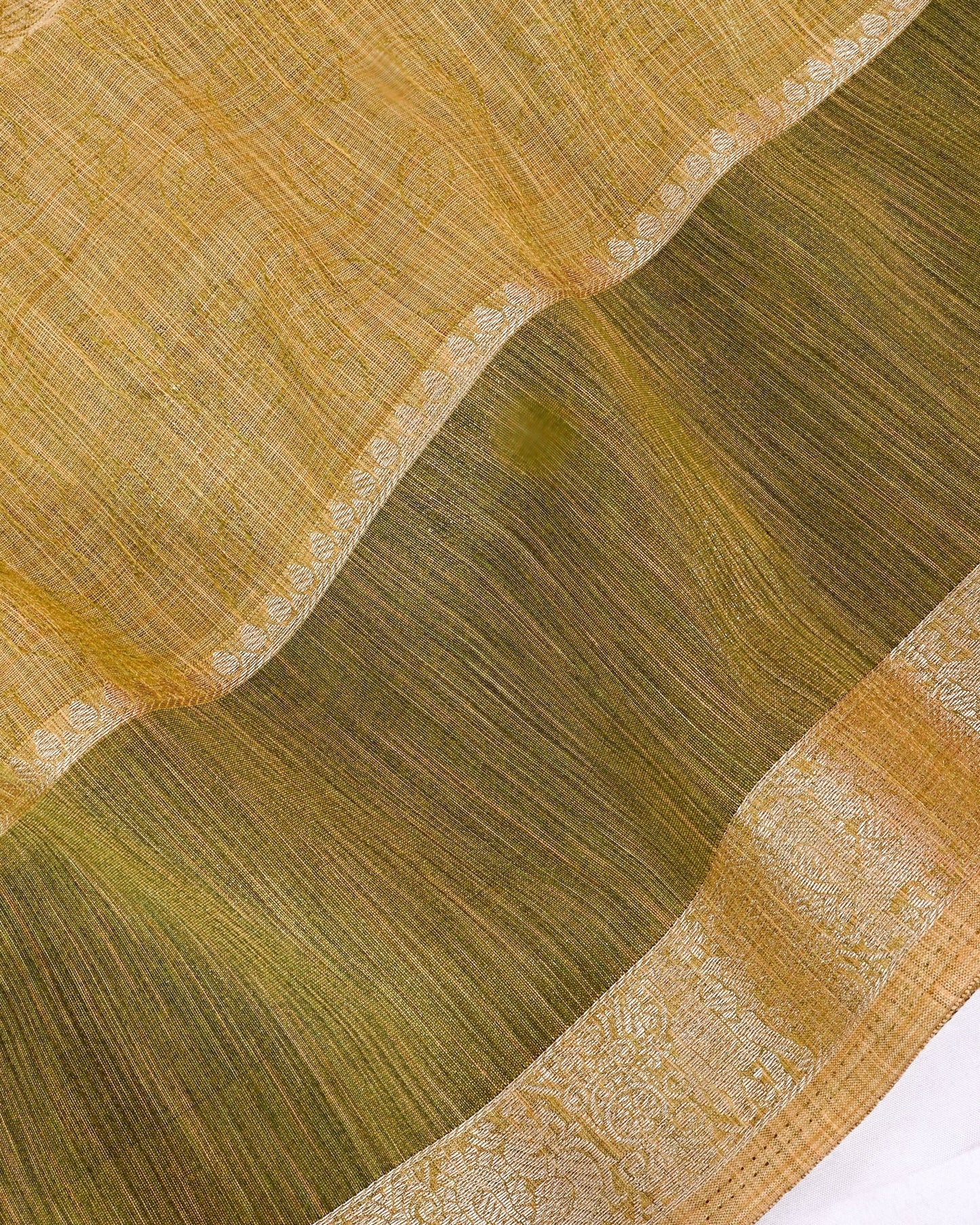 Green Tissue Banarsi Saree - Shop Vastram