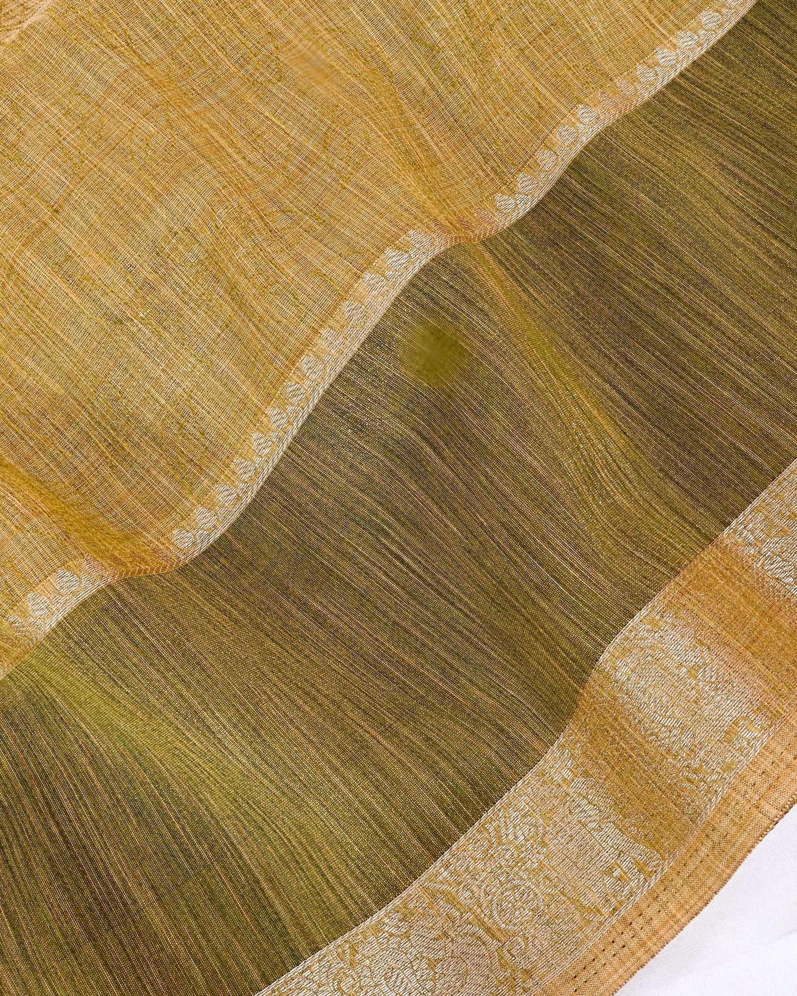 Green Tissue Banarsi Saree - Shop Vastram