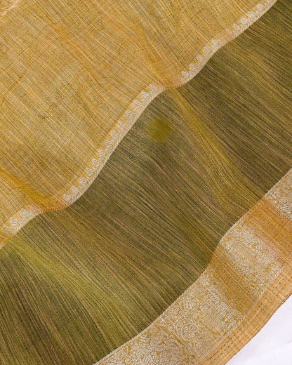 Green Tissue Banarsi Saree - Shop Vastram