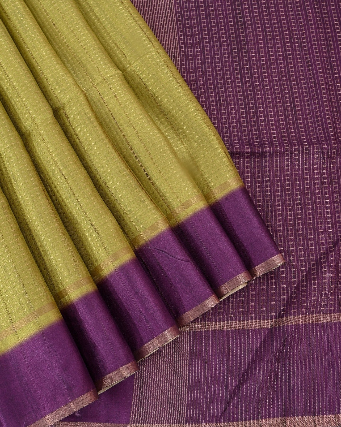Green Tusser Banarsi Saree - Shop Vastram