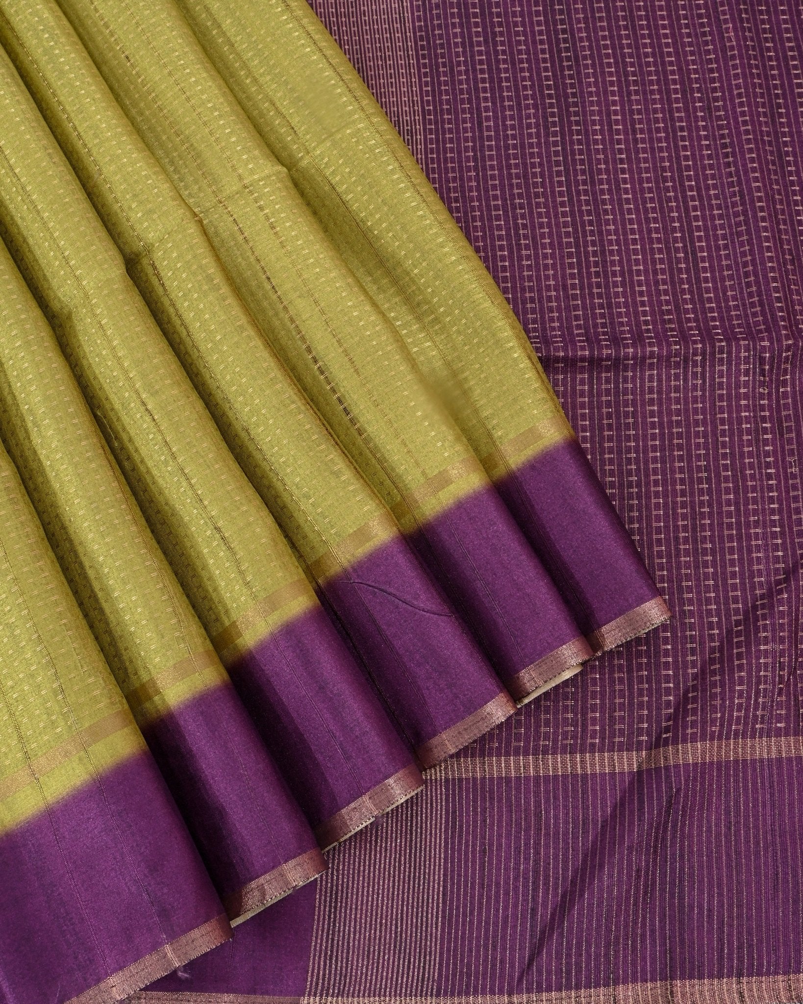 Green Tusser Banarsi Saree - Shop Vastram