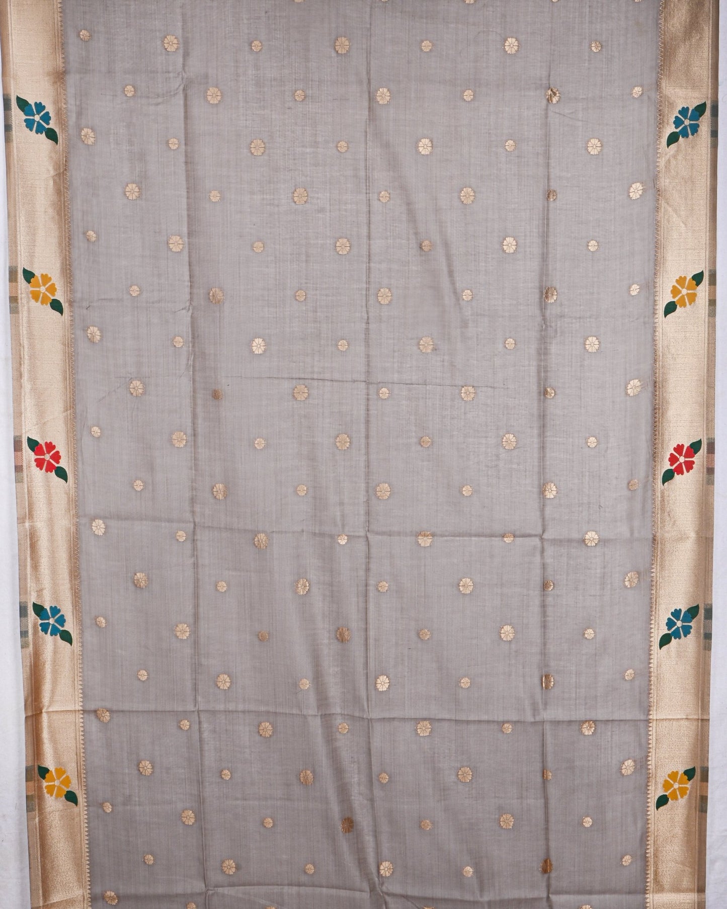 Grey color Chanderi Saree - Shop Vastram