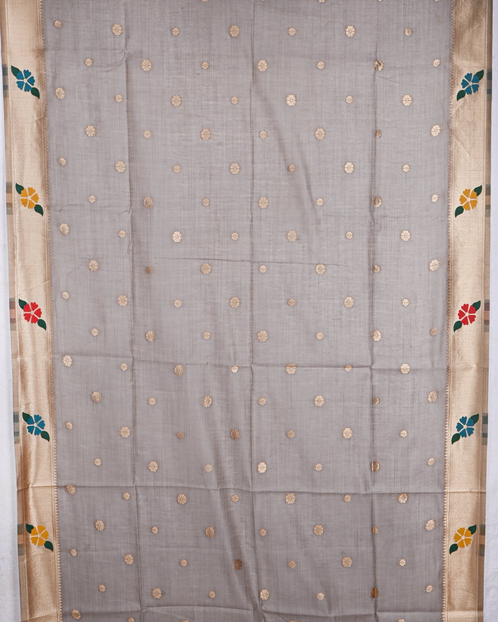 Grey color Chanderi Saree - Shop Vastram