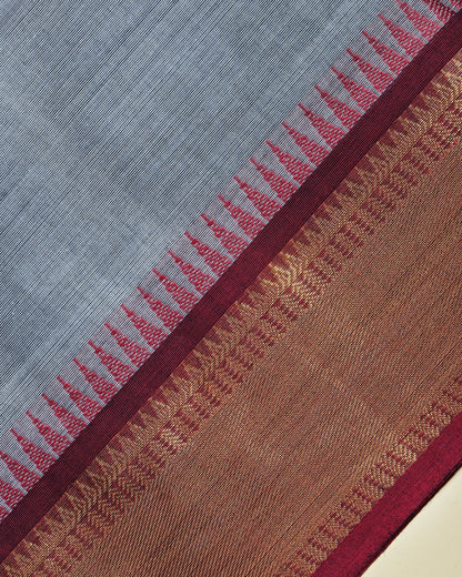 Grey Color Cotton Saree - Shop Vastram