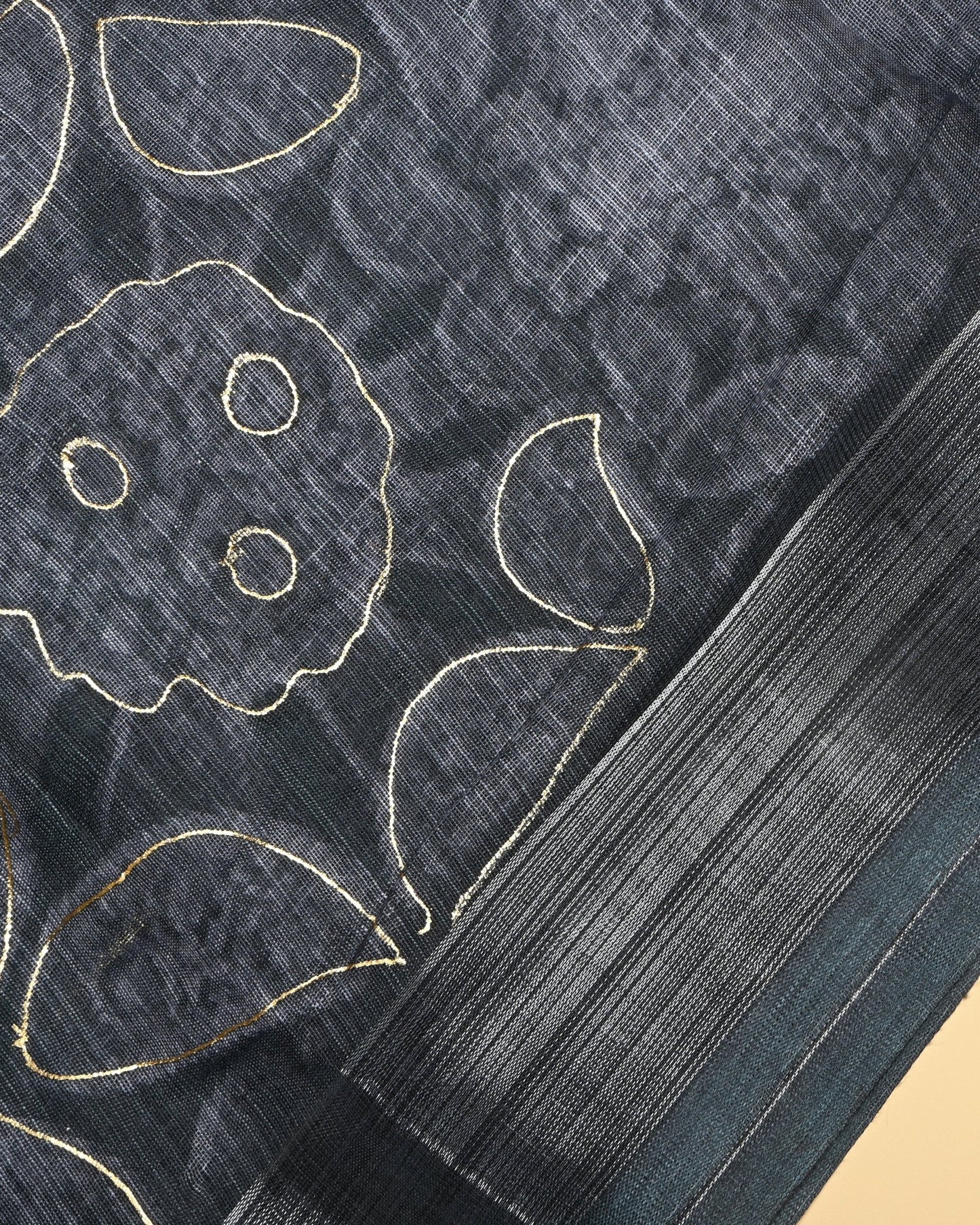 Grey Color Lenin Saree - Shop Vastram