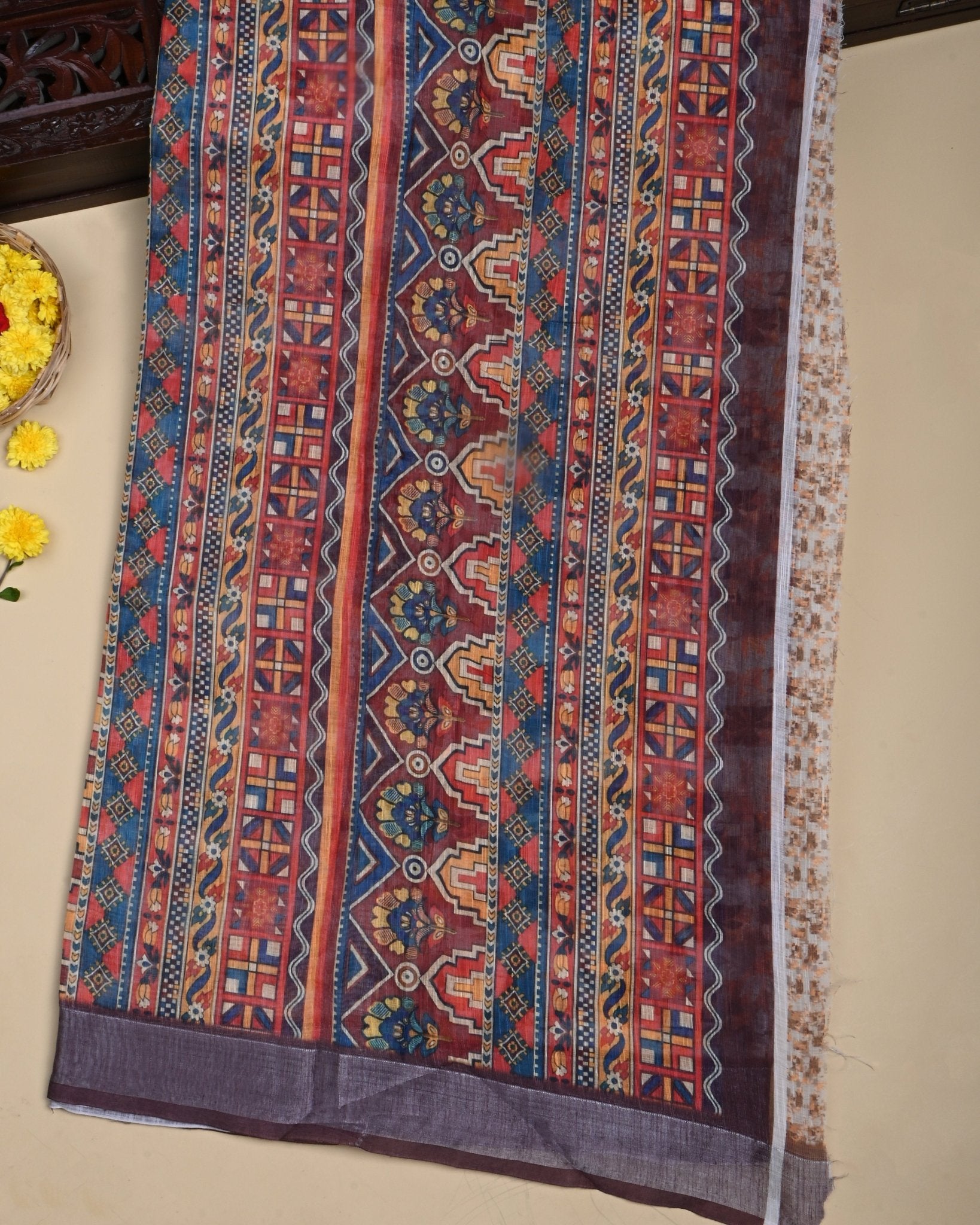 Grey Color Lenin Saree - Shop Vastram