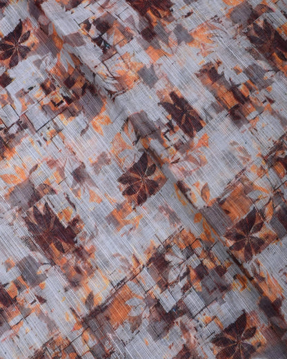 Grey Color Lenin Saree - Shop Vastram