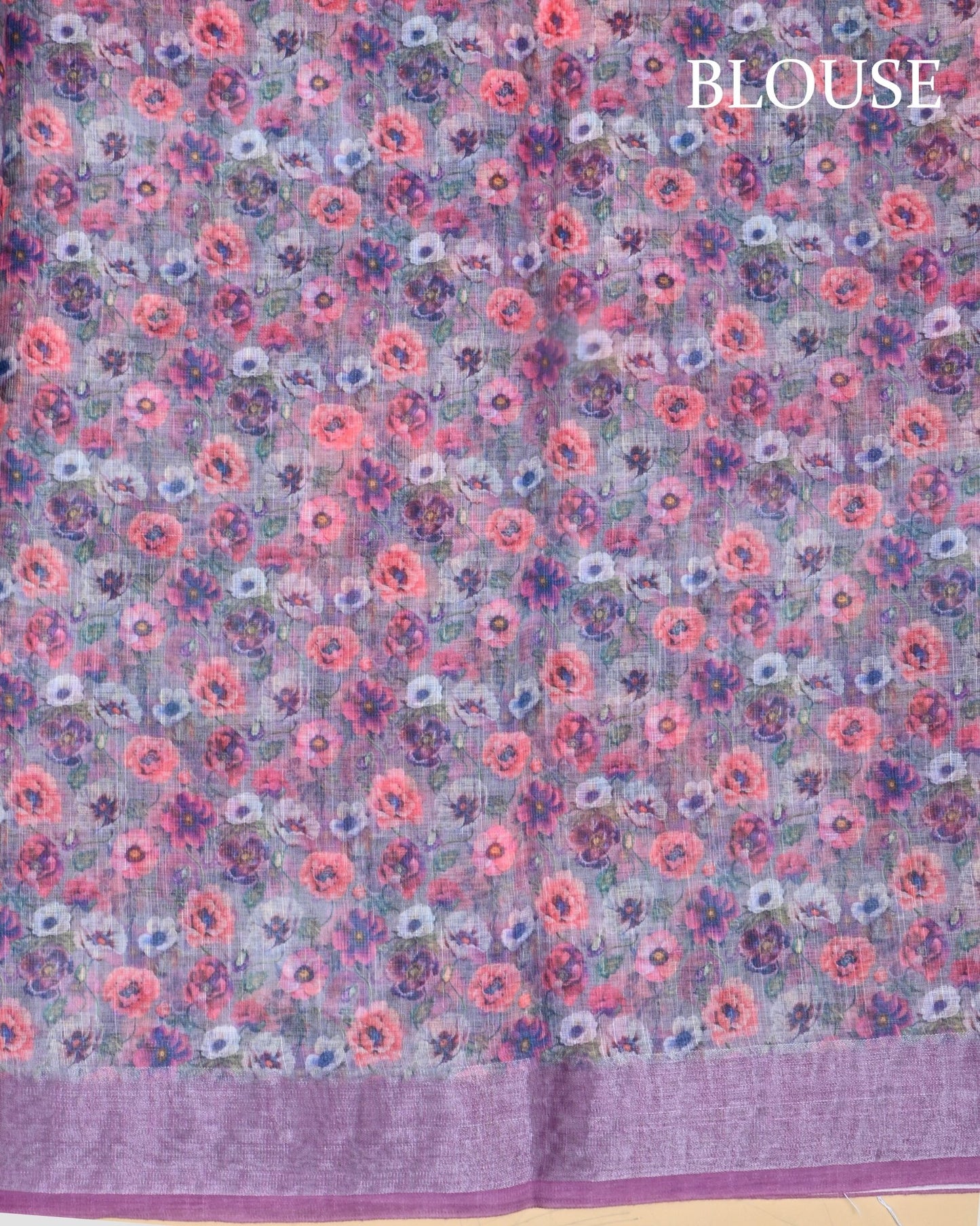 Grey Color Lenin Saree - Shop Vastram