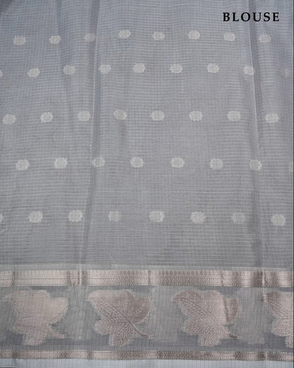 Grey Color Silk Kota Saree - Shop Vastram