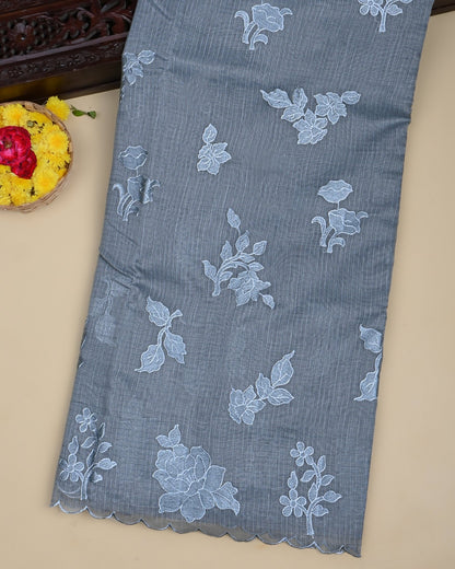 Grey Color Silk Kota Saree - Shop Vastram