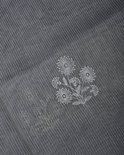 Grey Color Silk Kota Saree - Shop Vastram