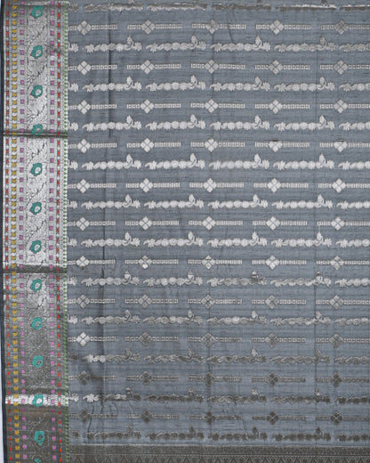Grey color Silk Saree - Shop Vastram