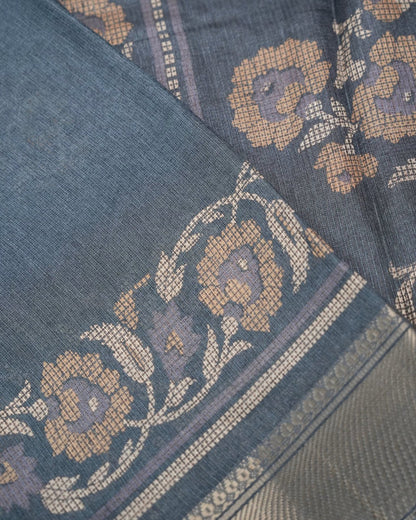 Grey Color Silk Saree - Shop Vastram