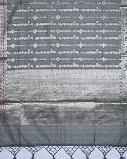 Grey color Silk Saree - Shop Vastram