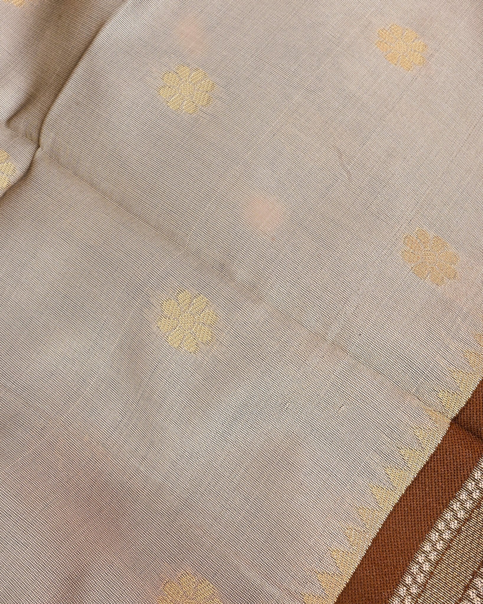 Grey Silk Banarsi Saree - Shop Vastram