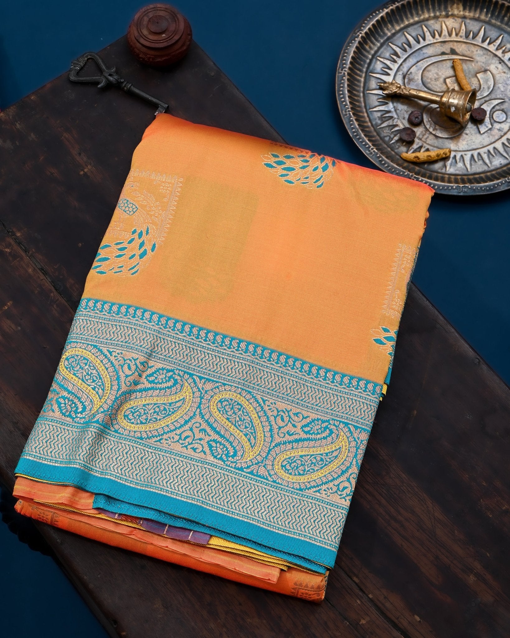 Green Kanchi Silk Saree - Shop Vastram