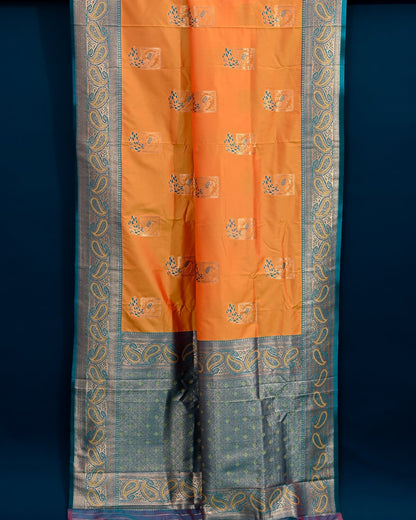 Green Kanchi Silk Saree - Shop Vastram