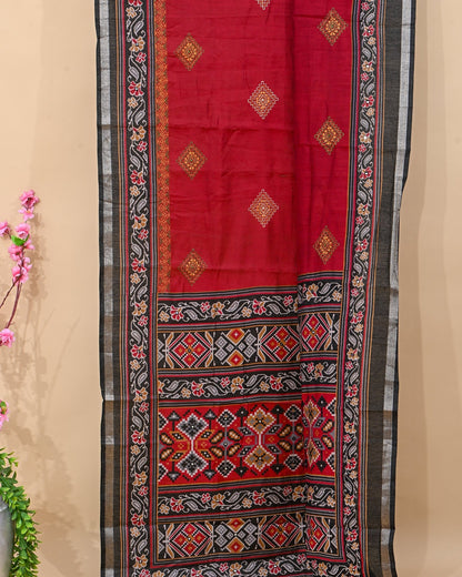 Maroon Chanderi Embroidery Saree - Shop Vastram