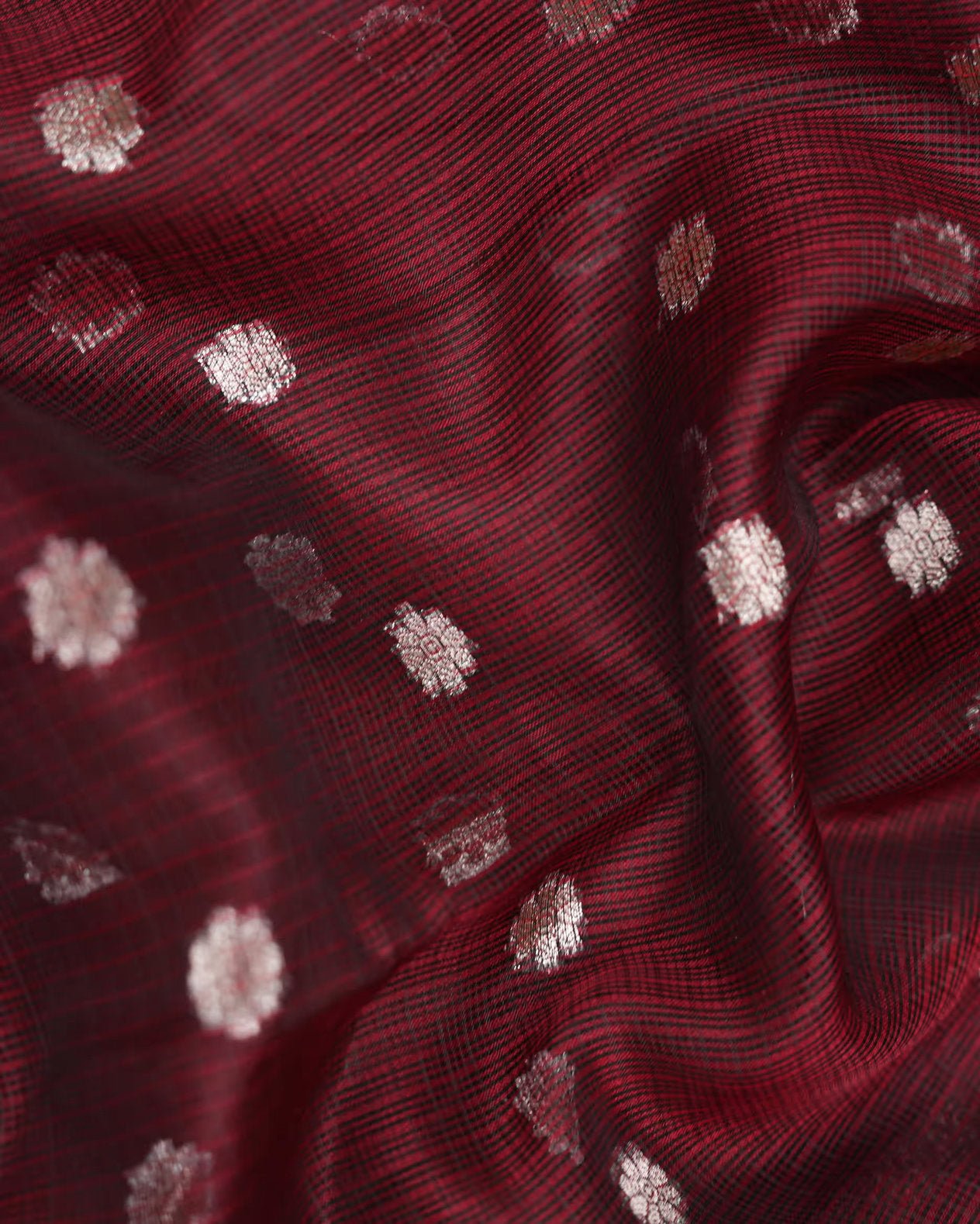 Maroon Color Silk Kota Saree - Shop Vastram