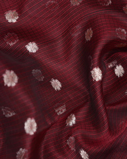 Maroon Color Silk Kota Saree - Shop Vastram