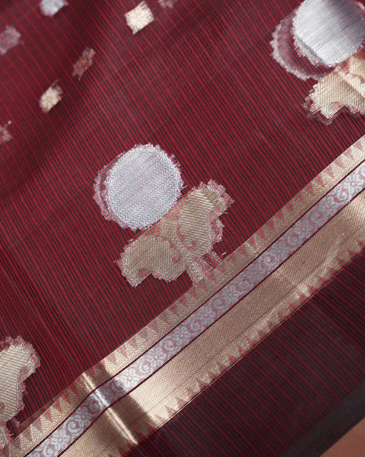 Maroon Color Silk Kota Saree - Shop Vastram