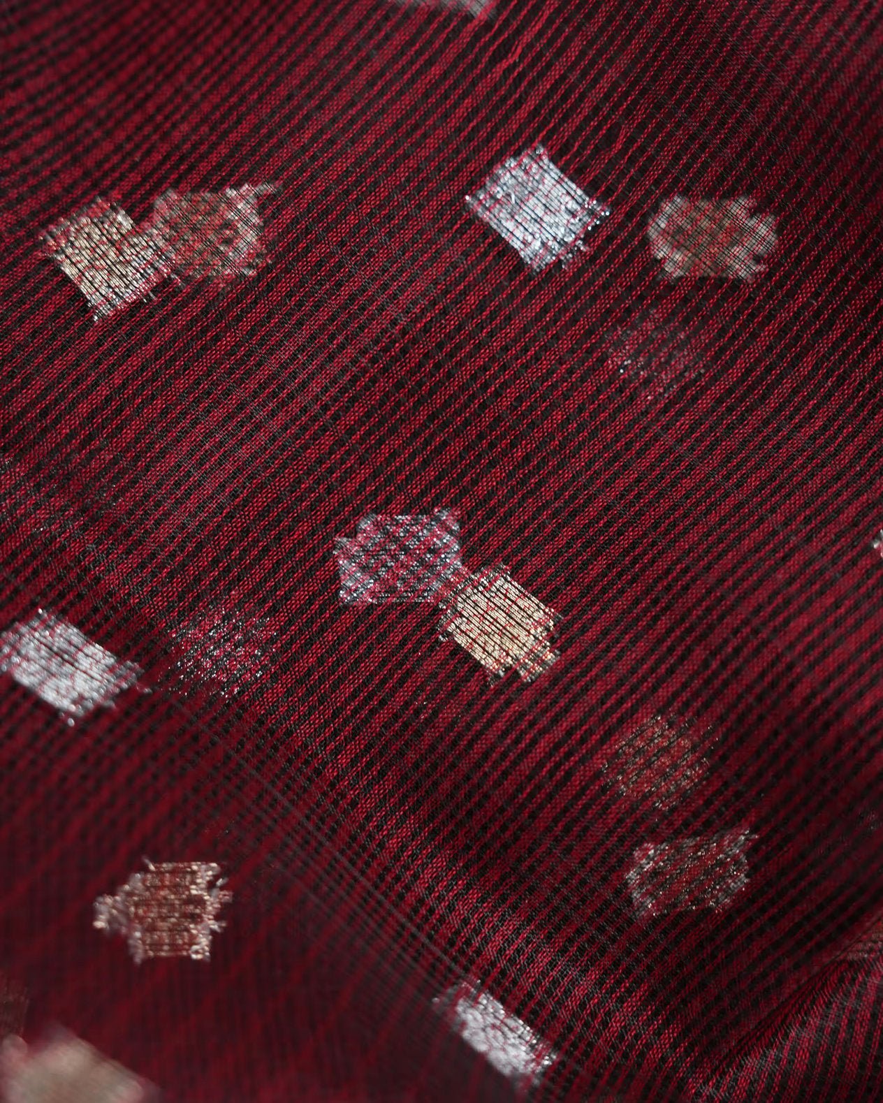 Maroon Color Silk Kota Saree - Shop Vastram