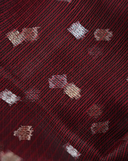 Maroon Color Silk Kota Saree - Shop Vastram