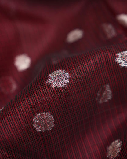 Maroon Color Silk Kota Saree - Shop Vastram