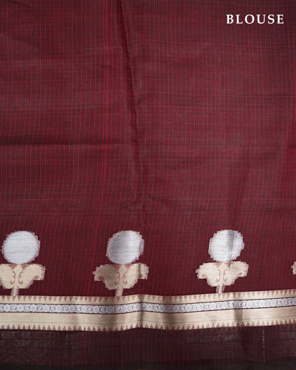 Maroon Color Silk Kota Saree - Shop Vastram