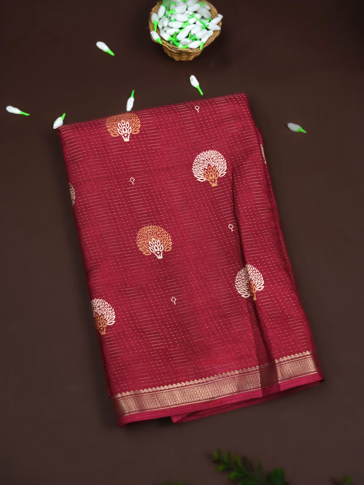 Maroon Color Silk Saree - Shop Vastram