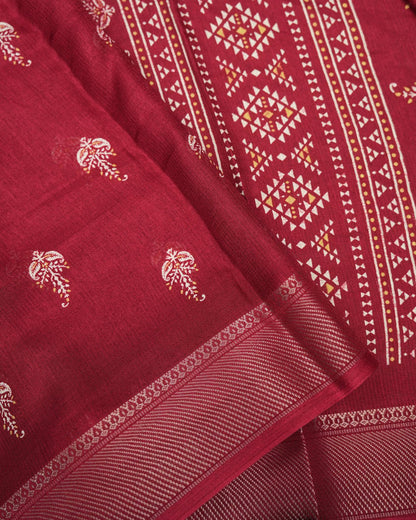 Maroon Color Silk Saree - Shop Vastram