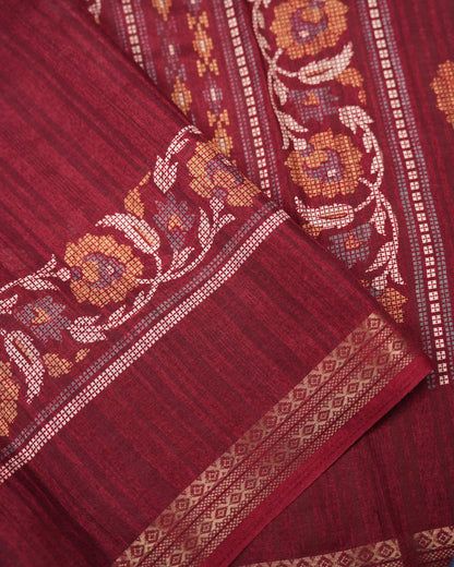 Maroon Color Silk Saree - Shop Vastram
