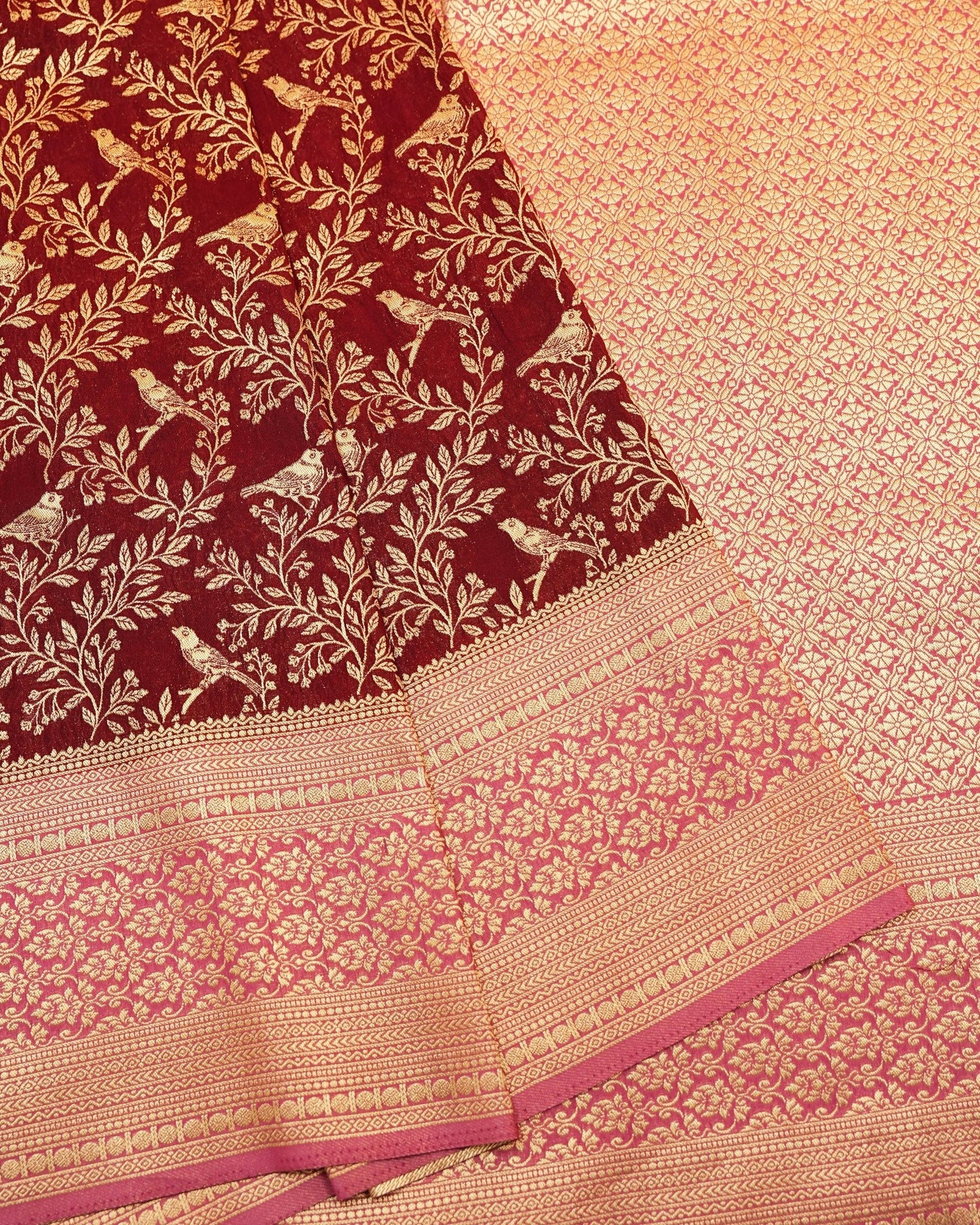 Maroon color Silk Saree - Shop Vastram