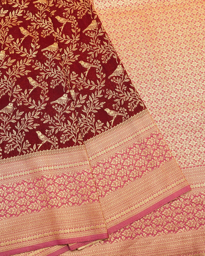 Maroon color Silk Saree - Shop Vastram