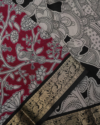 Maroon Color Silk Saree - Shop Vastram