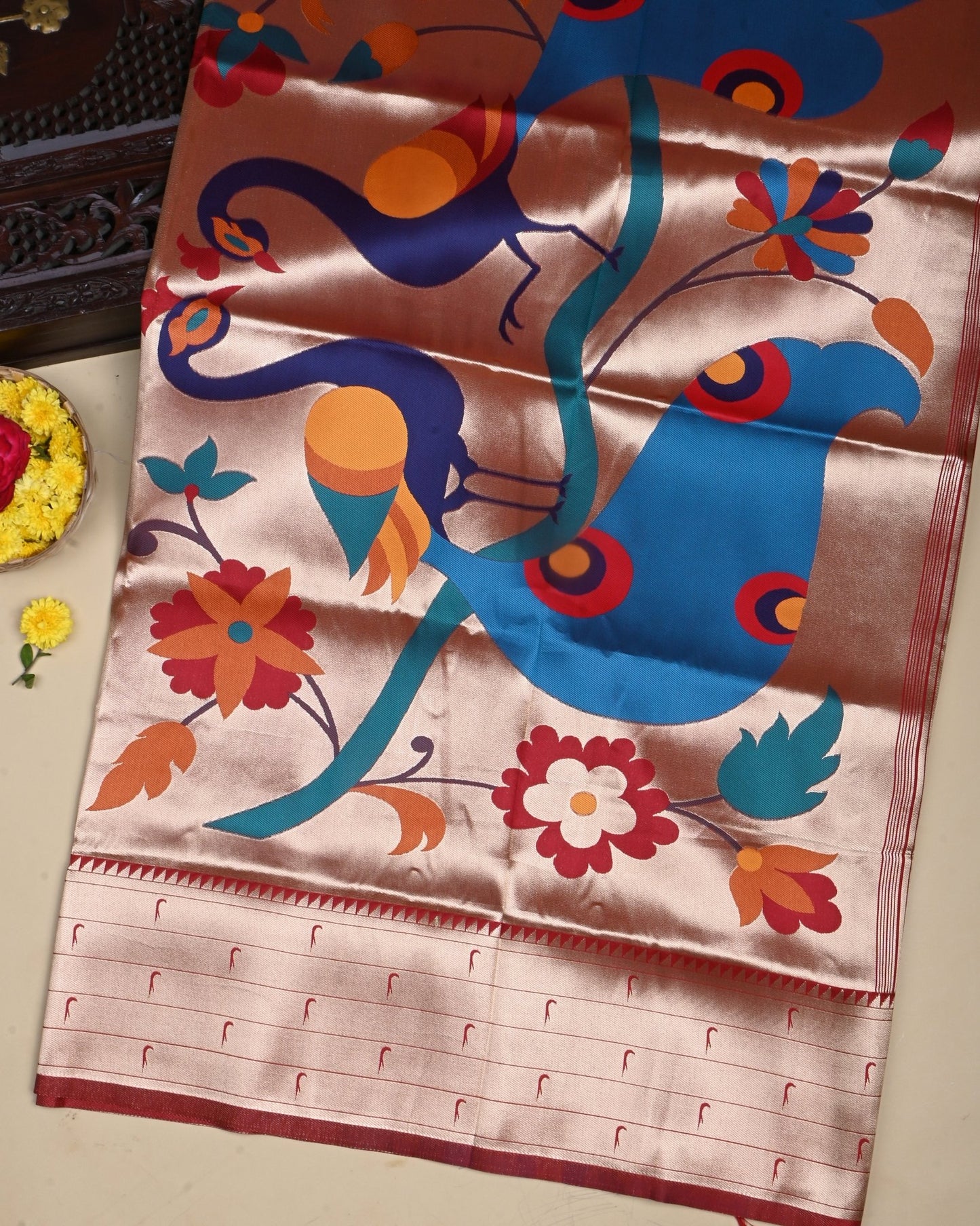 Maroon Color Silk Saree - Shop Vastram