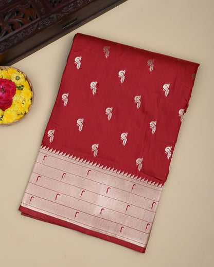 Maroon Color Silk Saree - Shop Vastram