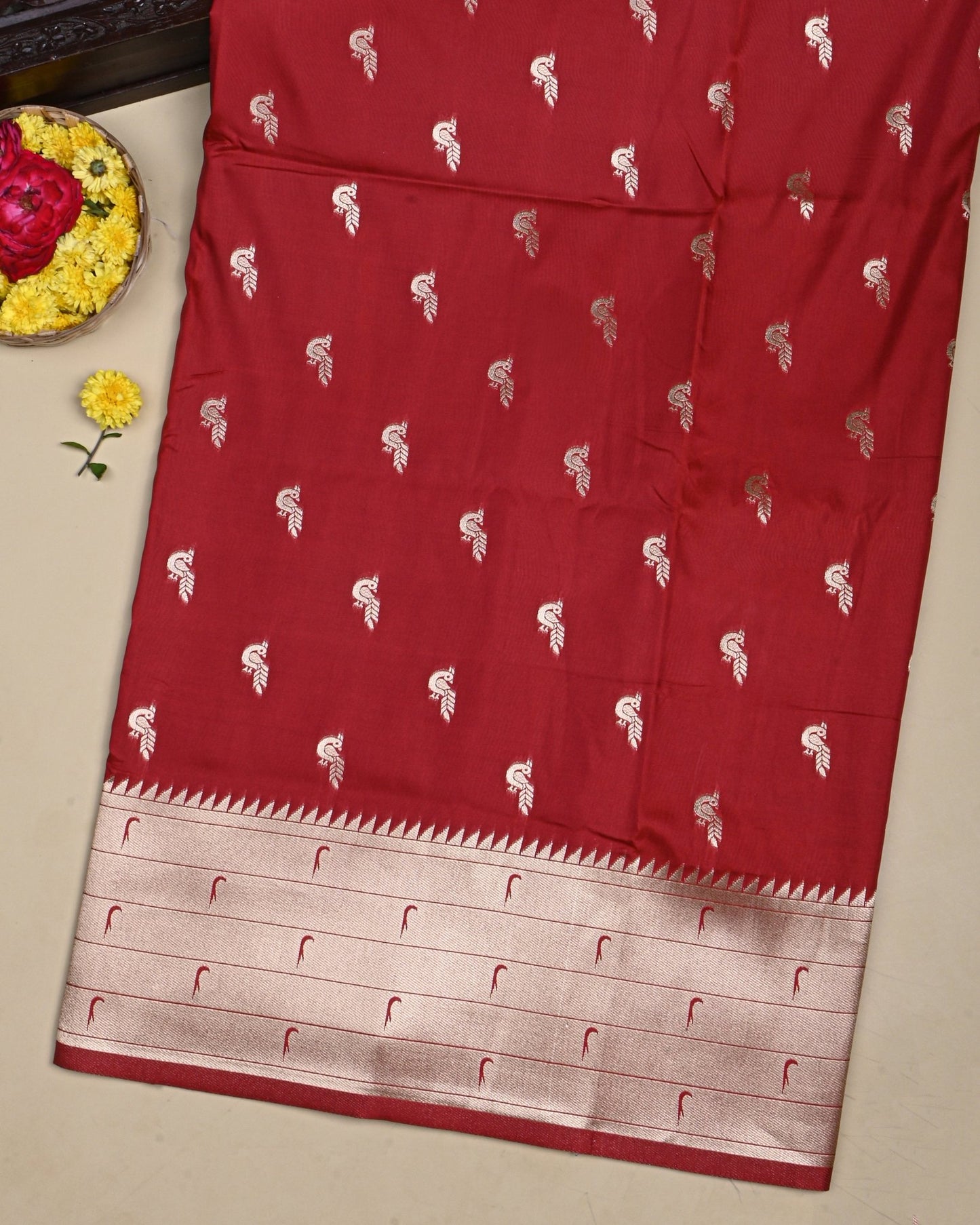 Maroon Color Silk Saree - Shop Vastram