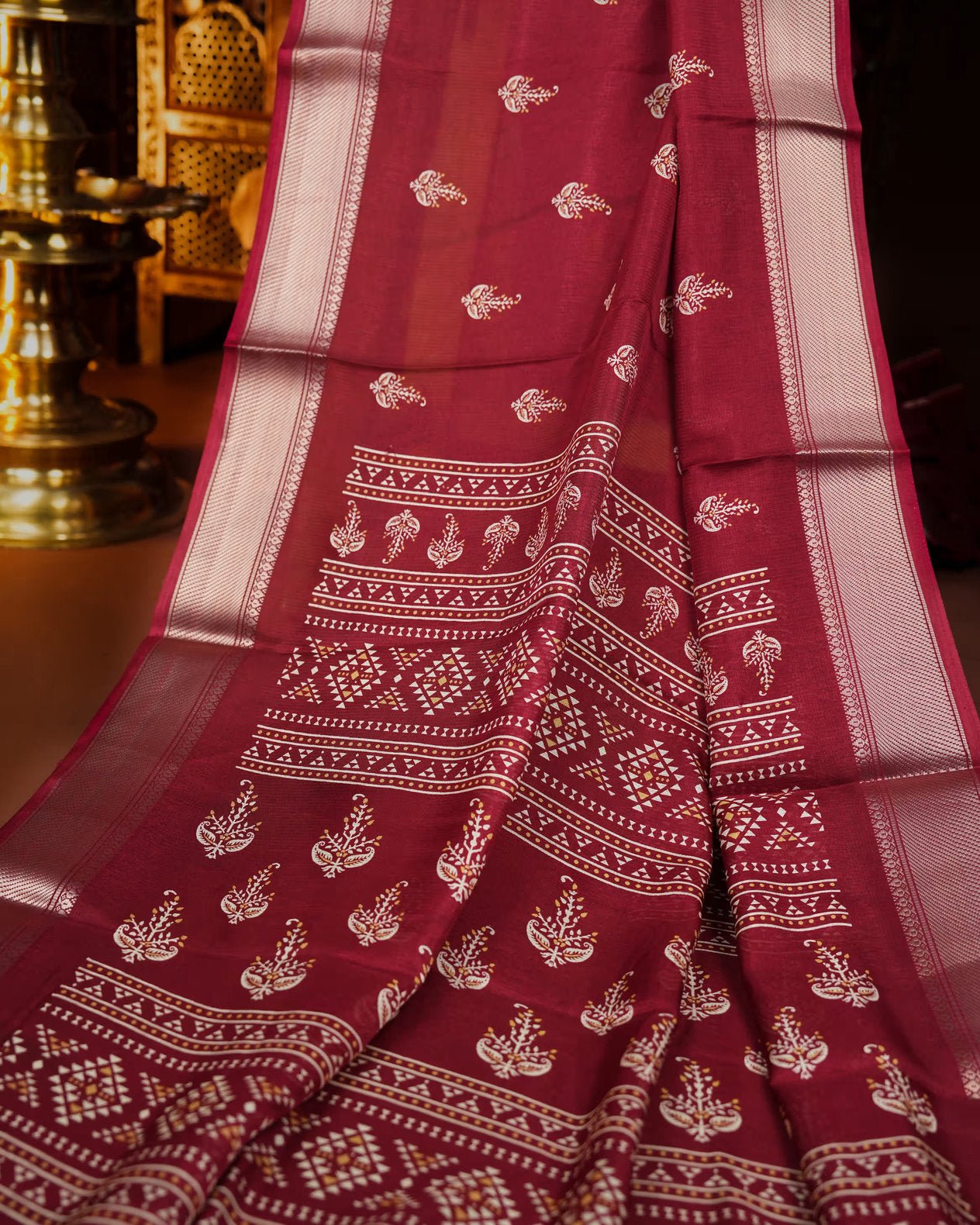 Maroon Color Silk Saree - Shop Vastram