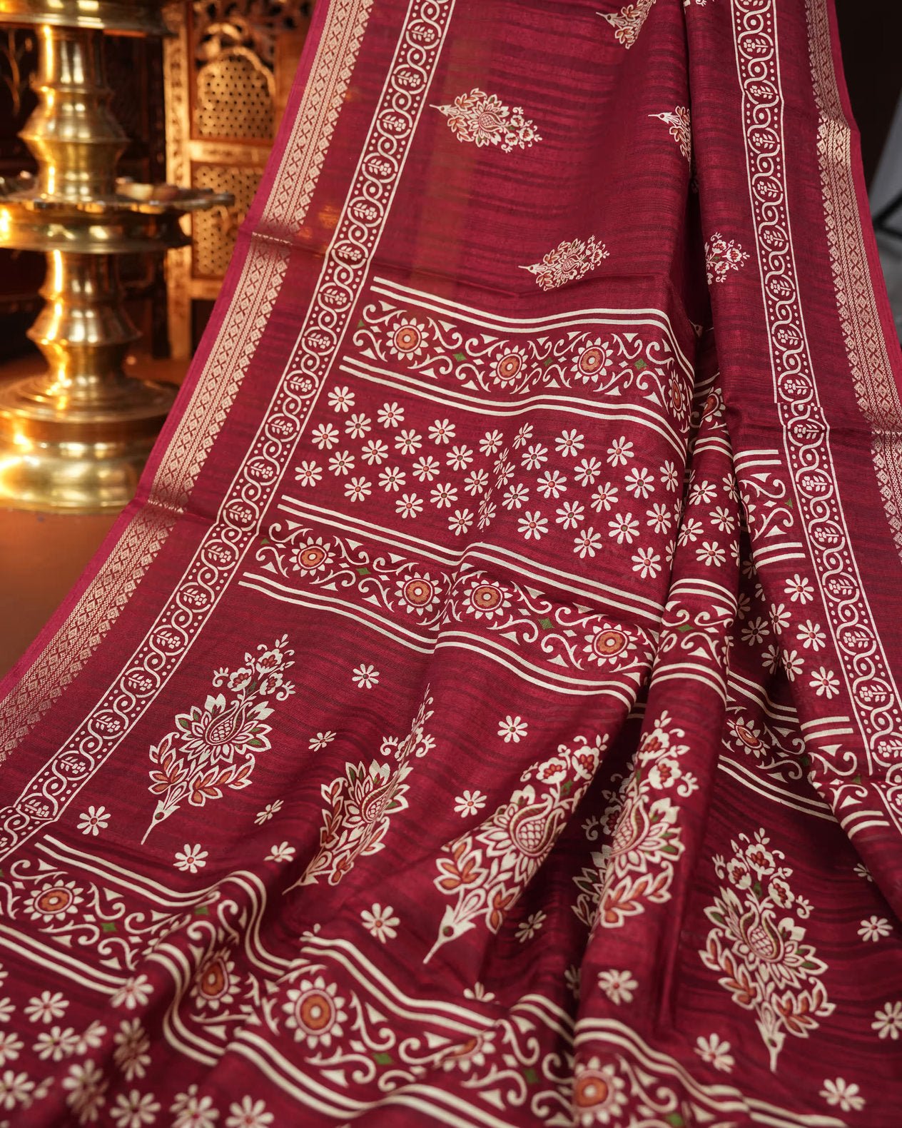 Maroon Color Silk Saree - Shop Vastram