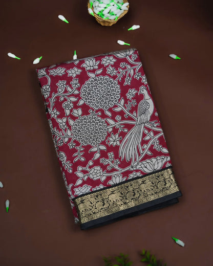 Maroon Color Silk Saree - Shop Vastram