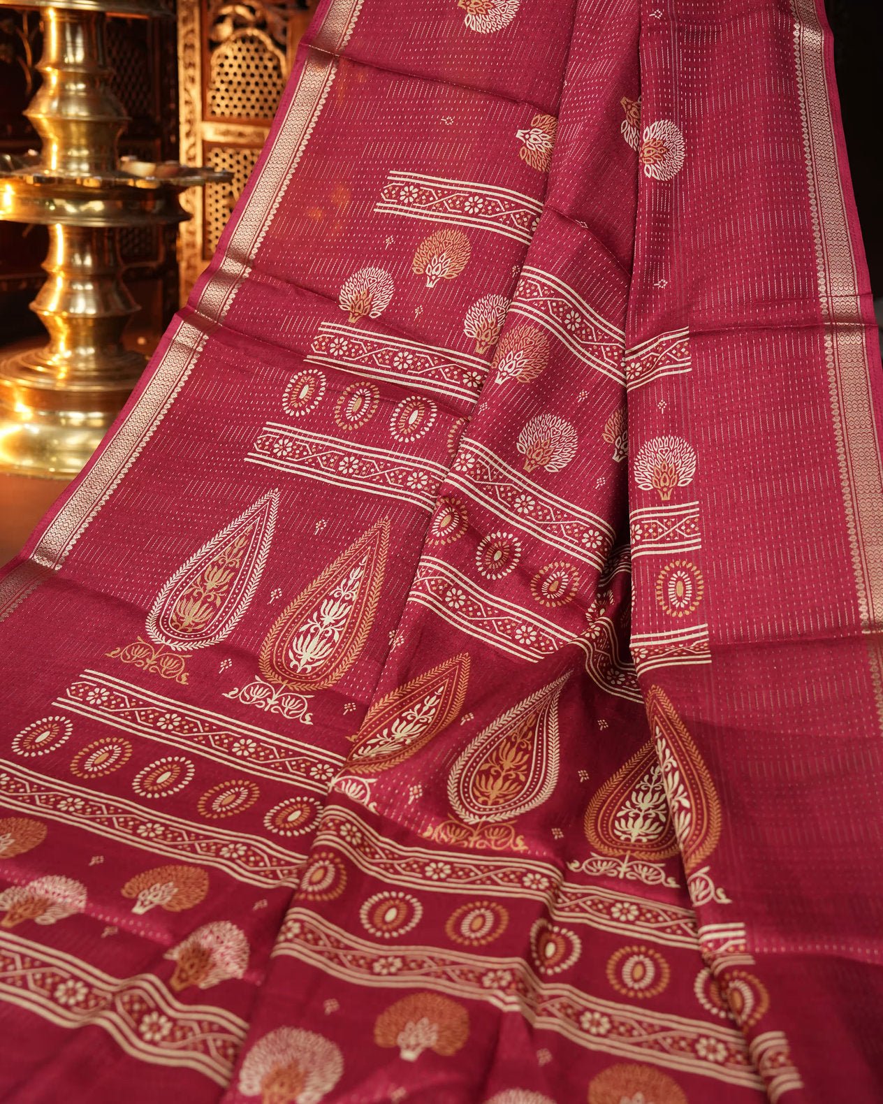 Maroon Color Silk Saree - Shop Vastram