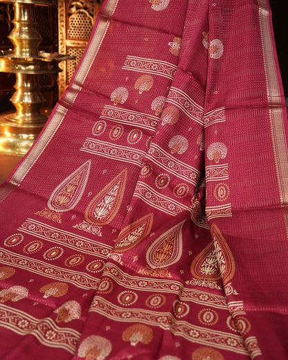 Maroon Color Silk Saree - Shop Vastram